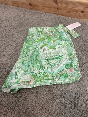 Lilly Pulitzer Green and Pink Print Athletic Shorts